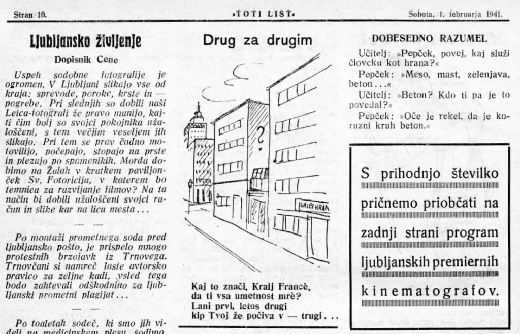 V Totem listu so februarja 1941 objavili karikaturu Sejaleca